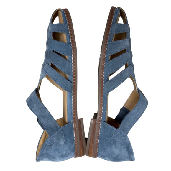 shoes 9M HUSH PUPPIES CHARDON blue fisherman suede sandal classic NWOT - Picture 3 of 14